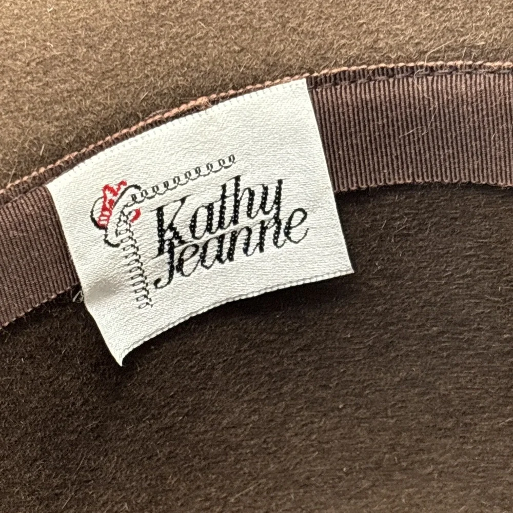 Vintage‎ 80s Hat Jeanne Marie Women's Wool Felt Brown Church Derby Kathy Retro
